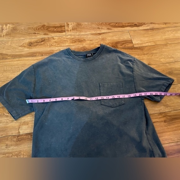 Zara Men’s Heavy Cotton Stonewash Grey T-Shirt Size medium - Picture 5 of 11